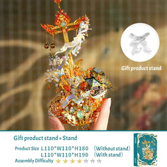 3D Feitian Pipa Metal Model - DIY Dunhuang Music Instrument Puzzle, Elegant Chinese Art Sculpture & Unique Gift