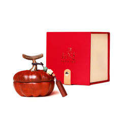 Pumpkin-shaped Massage Comb "Little Golden Gourd" Massage Comb – Buffalo Horn & Rosewood, Traditional Chinese Scalp Care Gift Set