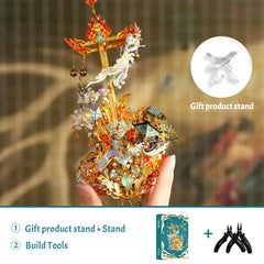 3D Feitian Pipa Metal Model - DIY Dunhuang Music Instrument Puzzle, Elegant Chinese Art Sculpture & Unique Gift