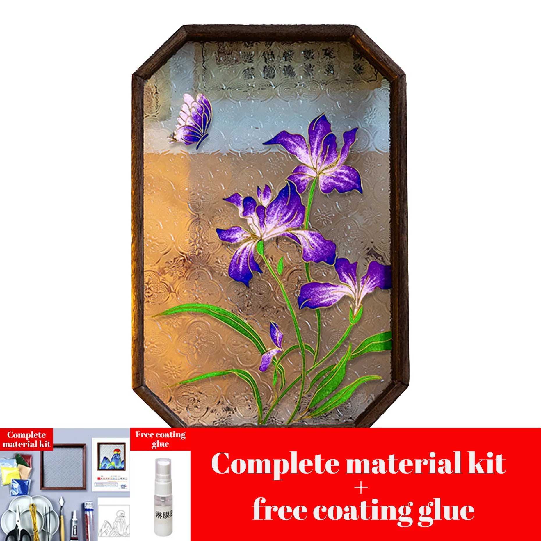 Chinese Cloisonné DIY Craft Kit – Copper Wire & Enamel Sand Painting, Traditional Tea Tray or Wall Art, All Tools Included