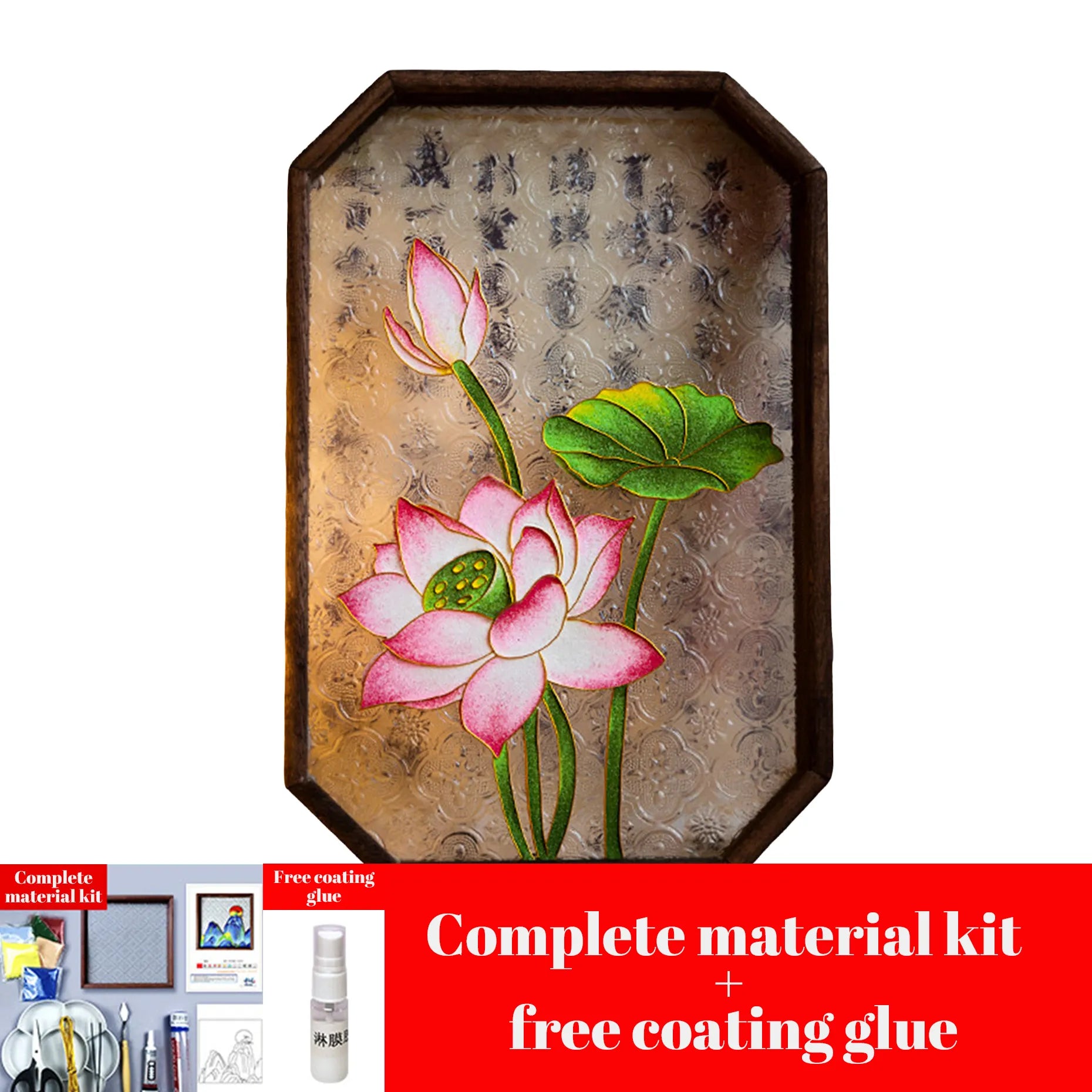 Chinese Cloisonné DIY Craft Kit – Copper Wire & Enamel Sand Painting, Traditional Tea Tray or Wall Art, All Tools Included