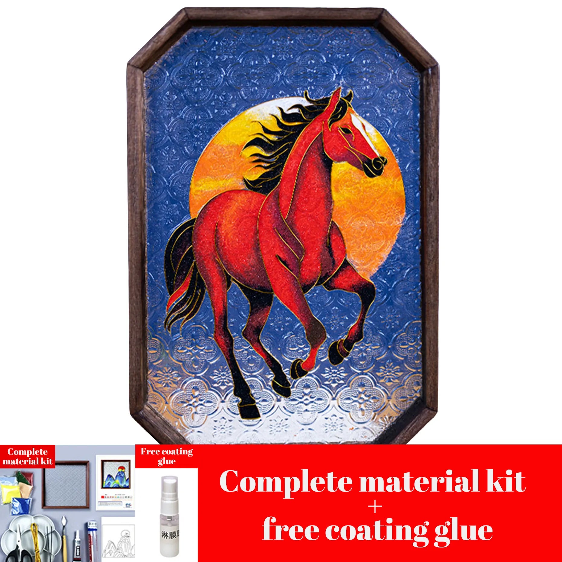 Chinese Cloisonné DIY Craft Kit – Copper Wire & Enamel Sand Painting, Traditional Tea Tray or Wall Art, All Tools Included