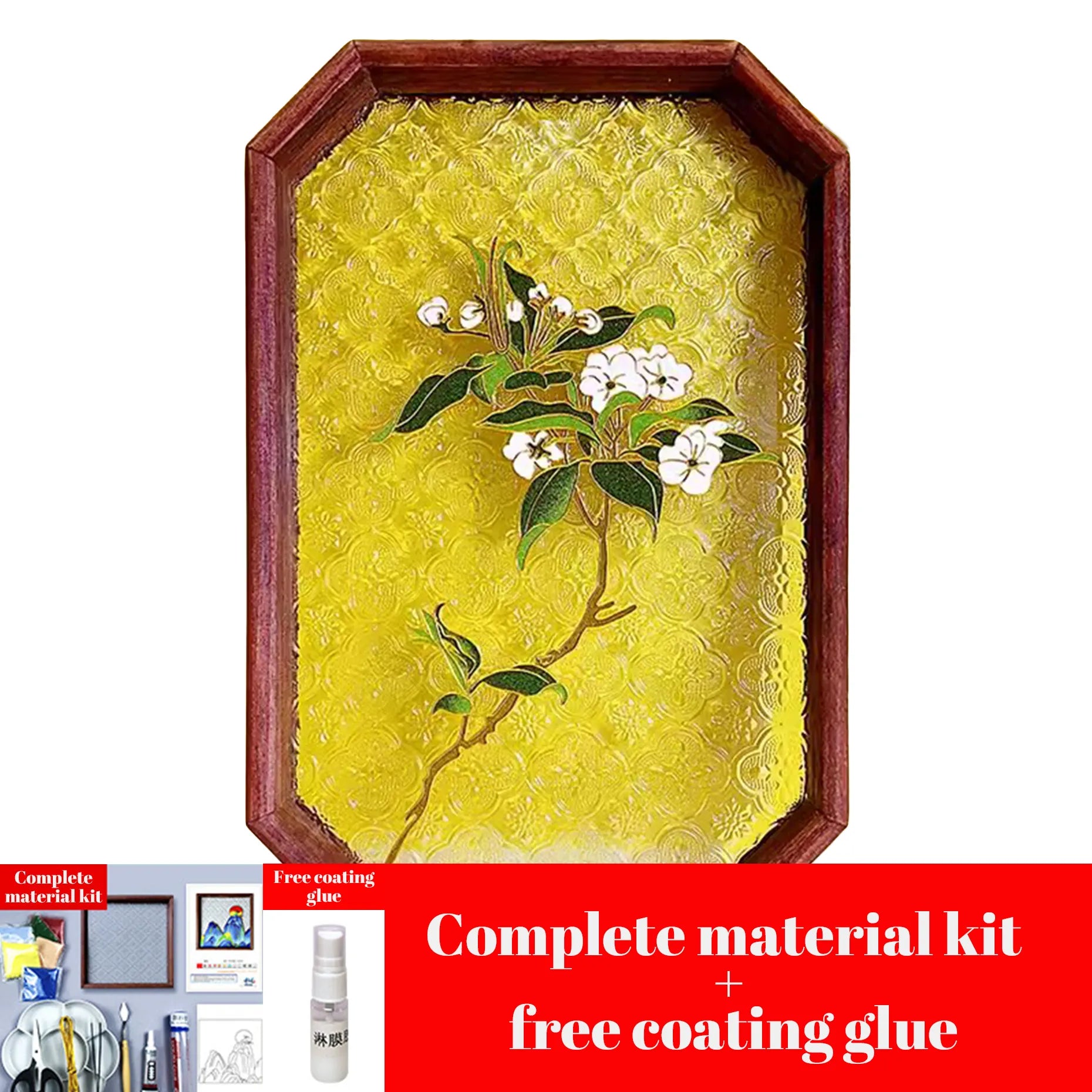 Chinese Cloisonné DIY Craft Kit – Copper Wire & Enamel Sand Painting, Traditional Tea Tray or Wall Art, All Tools Included