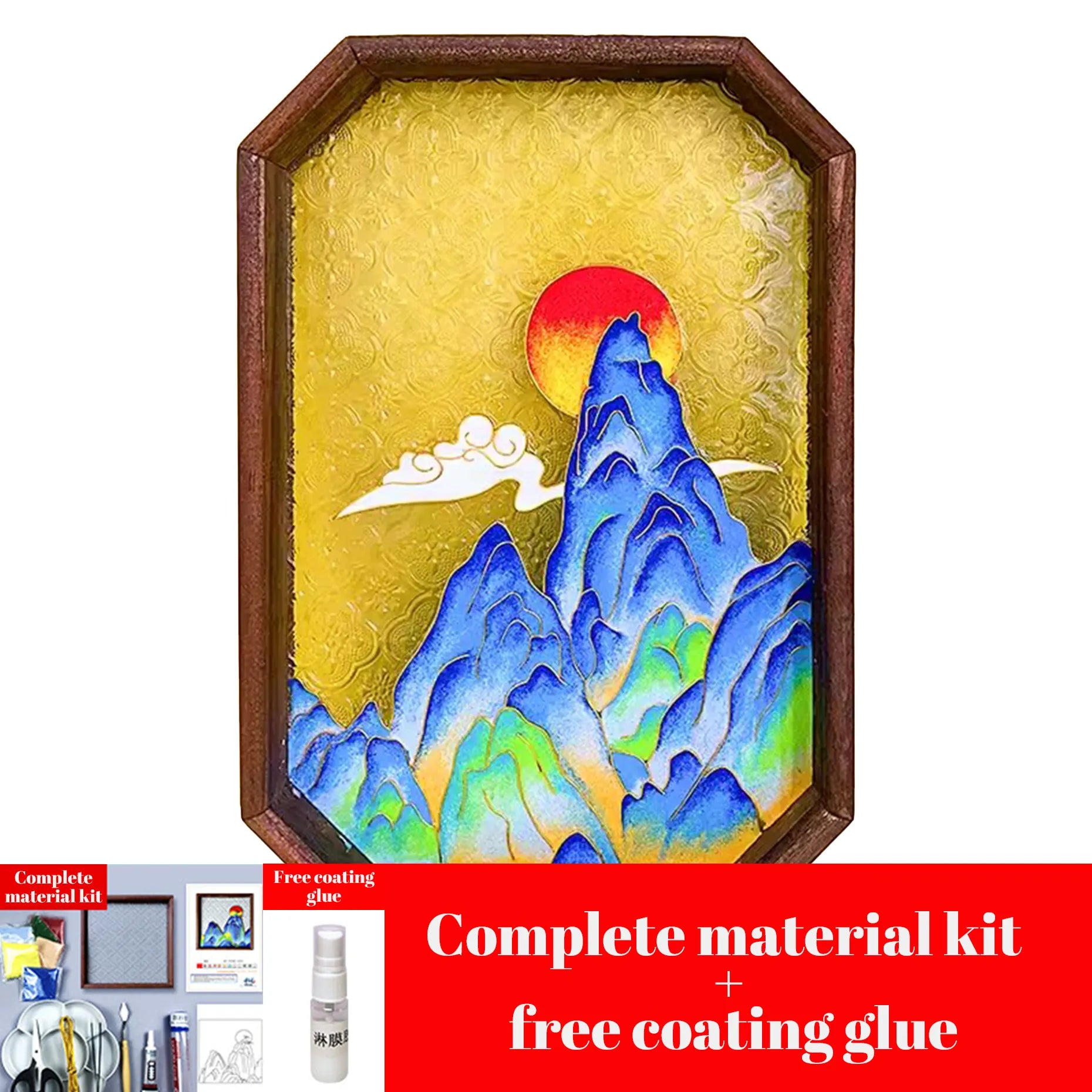 Chinese Cloisonné DIY Craft Kit – Copper Wire & Enamel Sand Painting, Traditional Tea Tray or Wall Art, All Tools Included