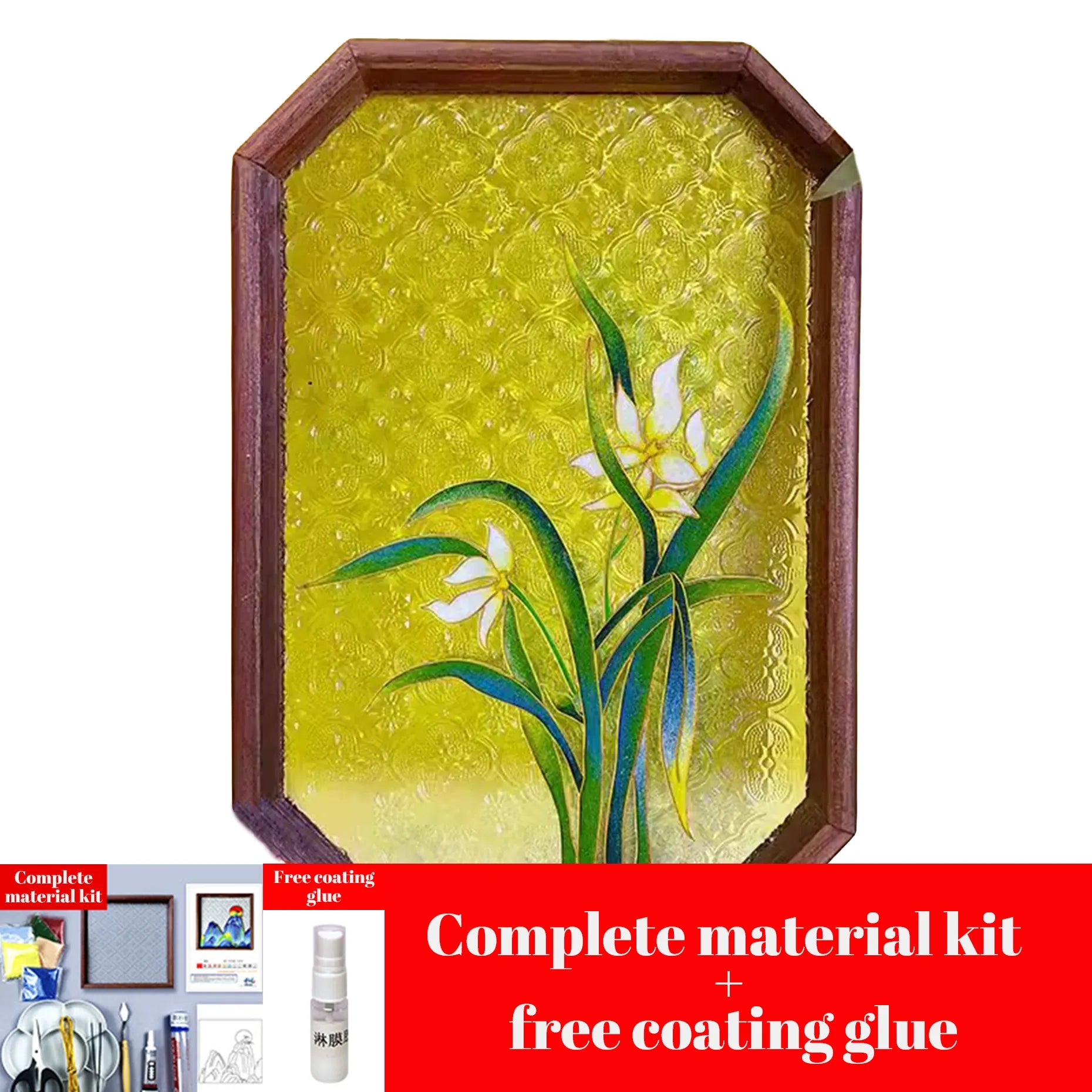 Chinese Cloisonné DIY Craft Kit – Copper Wire & Enamel Sand Painting, Traditional Tea Tray or Wall Art, All Tools Included
