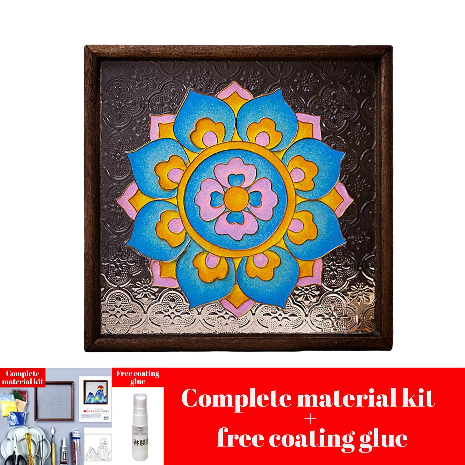 Chinese Cloisonné DIY Craft Kit – Copper Wire & Enamel Sand Painting, Traditional Tea Tray or Wall Art, All Tools Included