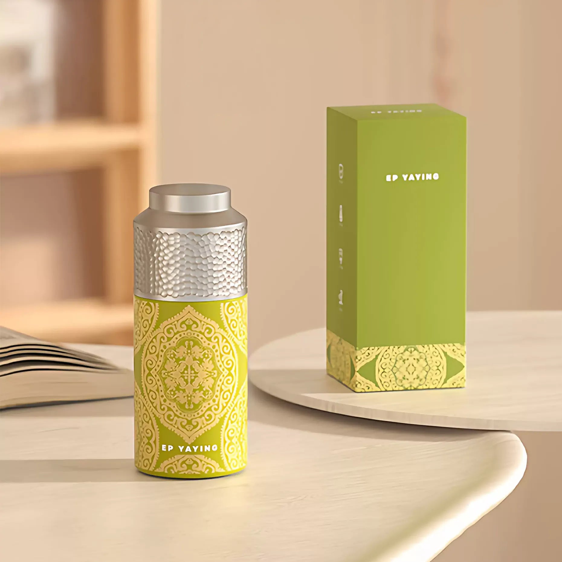 EP YAYING Chinese Pattern Insulated Tea Mug – 320ml Vacuum Flask with Infuser, “Dragon & Phoenix” Auspicious Design