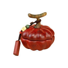 Pumpkin-shaped Massage Comb "Little Golden Gourd" Massage Comb – Buffalo Horn & Rosewood, Traditional Chinese Scalp Care Gift Set