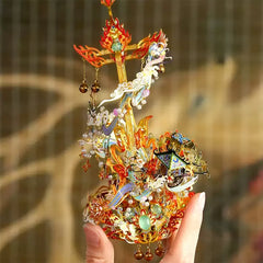 3D Feitian Pipa Metal Model - DIY Dunhuang Music Instrument Puzzle, Elegant Chinese Art Sculpture & Unique Gift