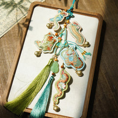 Hanfu Step-Pendant & Mugwort Sachet - Embroidered ‘Five Venoms’ Talisman, Detachable Ancient Chinese Accessory for Dragon Boat Festival