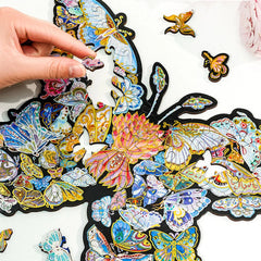 “Timeless Butterfly” Deluxe Wooden Puzzle — TOI 100-Pc Intricate Adult DIY with Hidden Surprises & Frame