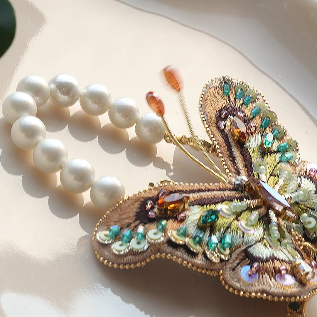 Embroidery Butterfly Tassel Pendant Detachable and Wearable
