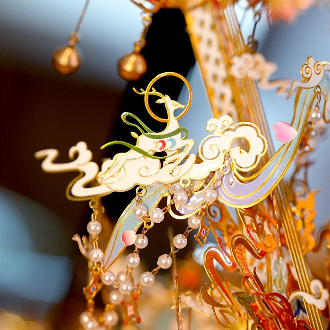 3D Feitian Pipa Metal Model - DIY Dunhuang Music Instrument Puzzle, Elegant Chinese Art Sculpture & Unique Gift